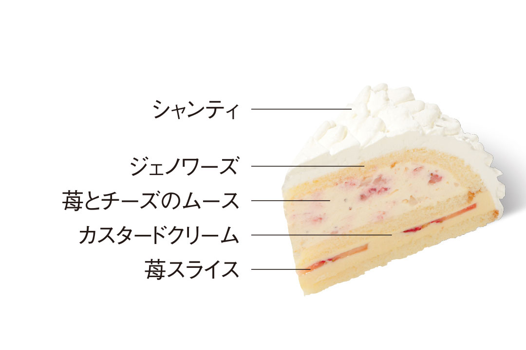 4月ケーキメニュー：ストロベリーミルクモンブラン　カットケーキ詳細