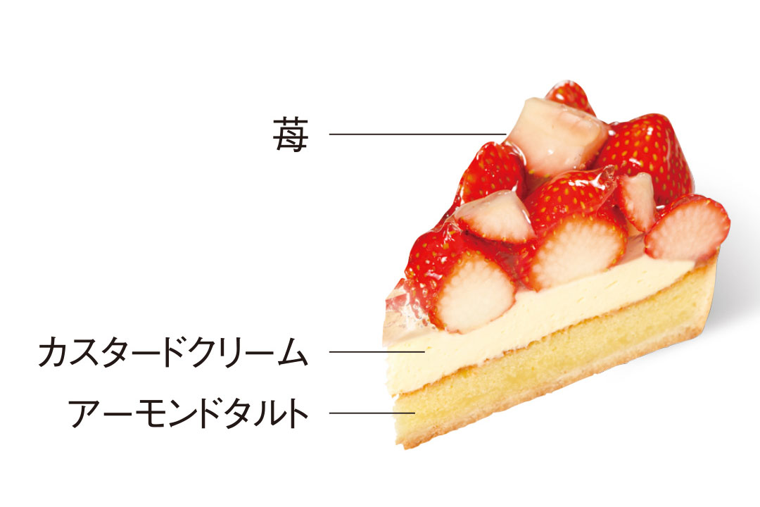 4月ケーキメニュー：苺タルト　カットケーキ詳細