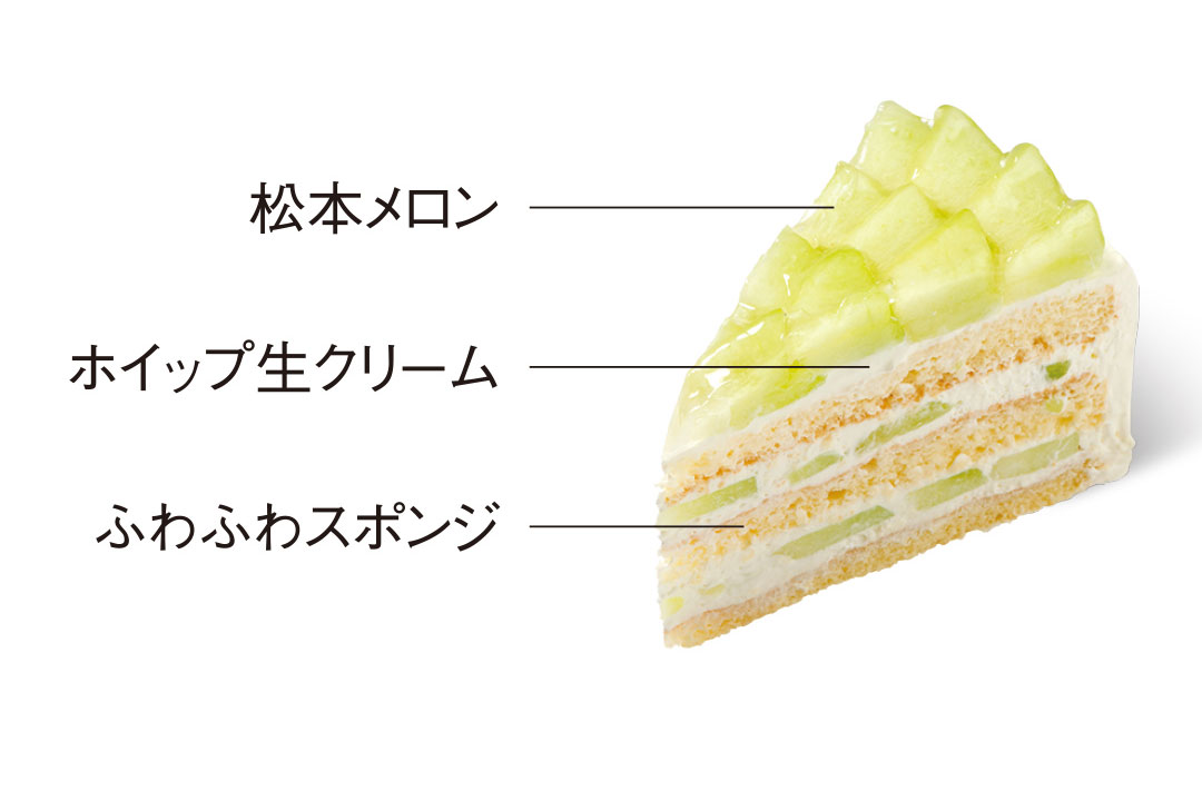 おすすめケーキ：松本メロンショートケーキ