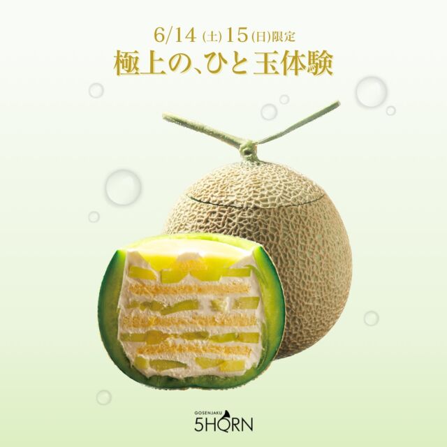 クラウンメロンをまるごと1玉使用！
今年も登場【クラウンメロンケーキ】🍈

メロンの王様・静岡県産“クラウンメロン”を贅沢に丸ごと使った、年に一度だけのプレミアムスイーツです。

中には…
✔ クラウンメロンの果肉たっぷり
✔ 濃厚でミルク感のある純生クリーム
✔ メロンリキュール香る口どけの良いジェノワーズ
メロンの中に、幸せの層をぎゅっと詰め込みました。

ご予約期間：5/16(金)〜18(日)【3日間限定】
販売期間：6/14(土)・15(日)
価格：通常10,000円 → 先行予約価格 9,000円（税込）
※数量限定・完売次第終了となります。

LINE友だち追加をプロフィールからお忘れなく！
@fivehorn 

父の日のギフトや、自分へのご褒美にもぴったりのケーキ
ご予約はLINE・メルマガ会員様に5/16配信です♩

たったひと玉の贅沢をまるごとあなたへ…

#5HORN #ファイブホルン #メロンケーキ #クラウンメロン #丸ごとメロンケーキ #父の日ギフト #松本スイーツ #数量限定 #期間限定スイーツ #ご褒美スイーツ  #melon  #松本市  #信州