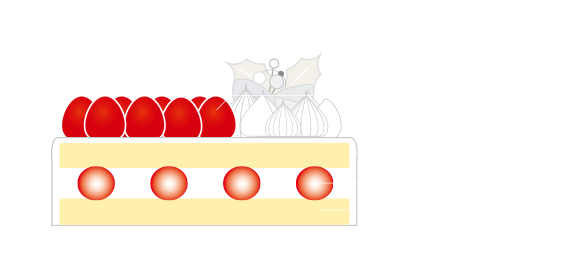 クリスマスショートケーキ断面図
